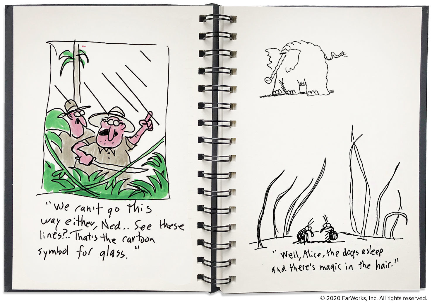 gary larson sketchbook jungle elephant and fleas