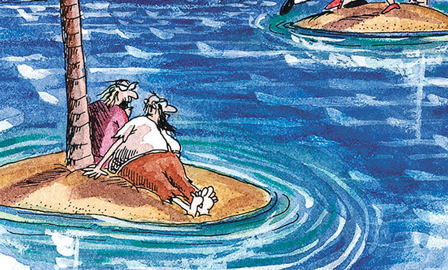 the far side comic collections titled 'on island time'