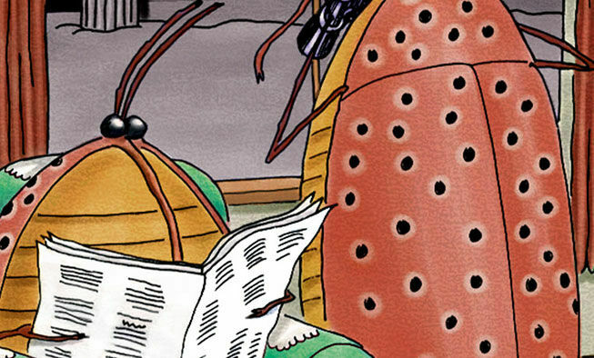 the far side comic collections titled 'whatever it is, it’s crawling on your shoulder'