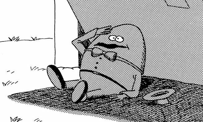 the far side comic collections titled 'gravity is always lurking'