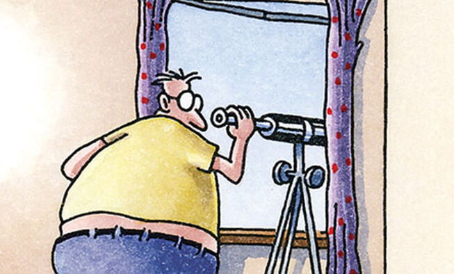 the far side comic collections titled 'meanwhile, back in modern times'